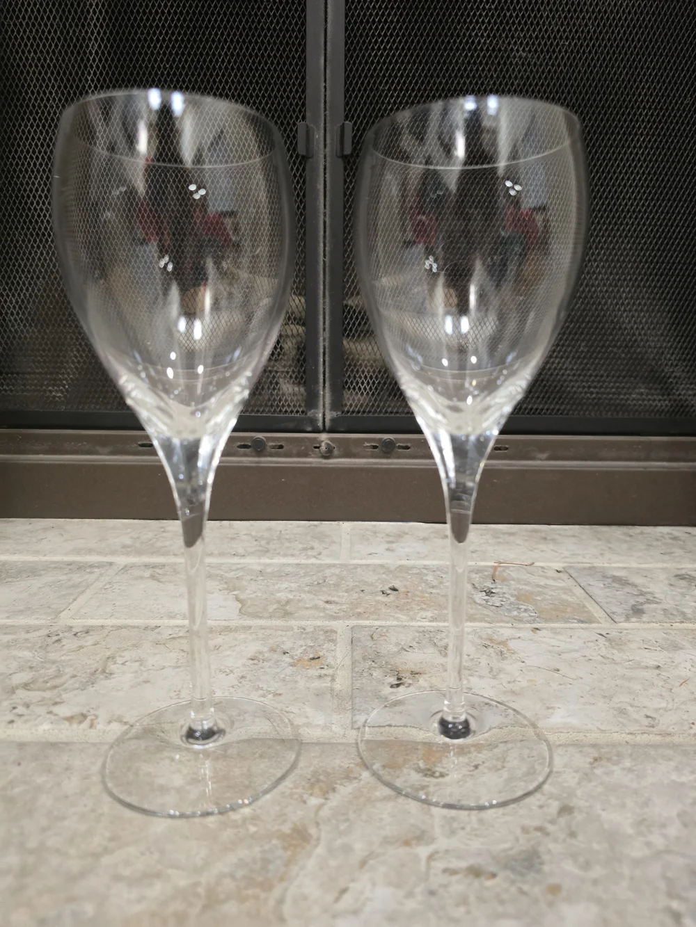 Schott-Zwiesel Duet Clear Pair White Wine Glass Set Of 2 Crystal Thumb Cuts